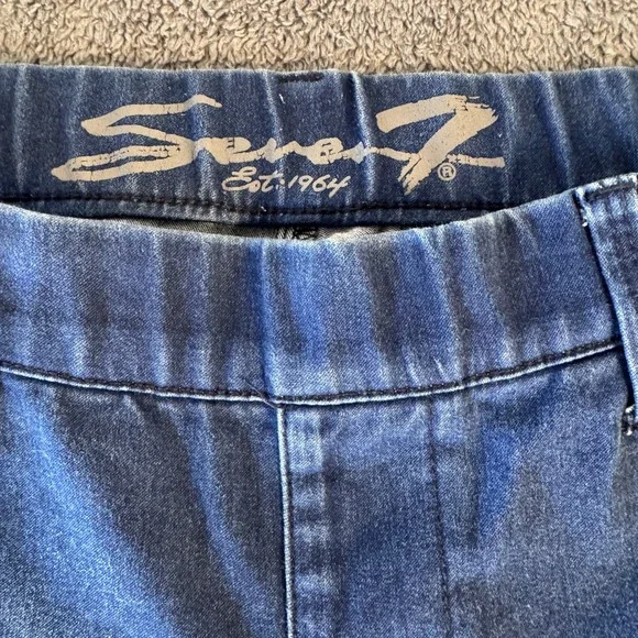 Seven7 Rocker Slim Flare Jeans 14 Dark Wash High Rise Pull On Stretch Denim - Picture 2 of 6